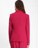 Madame Single Button Notch Lapel Hot Pink Blazer