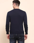 Camla Barcelona Cotton Solid Navy Blue Sweatshirt