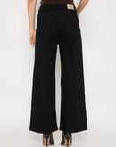 Madame Cotton Blend Wide Leg Black Denim Jeans