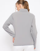 Madame Polar Fleece Half-Zipper Grey Sweatshirt