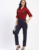 Madame Straight Fit Navy Trousers