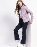 Madame Quilted High Neck Mauve Puffer Jacket