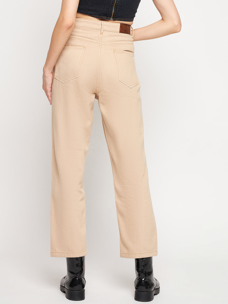 Madame Beige Straight Fit Denim