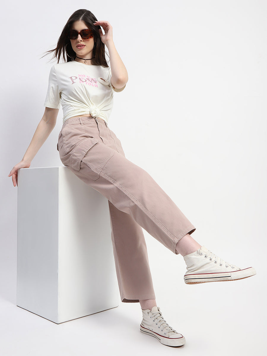 Madame Relax Fit Straight Khaki Cargo Pants