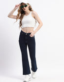 Madame Straight-Fit Dark Blue Cotton Jeans