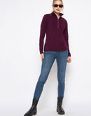 Madame Polar Fleece Half-Zipper Mulberry Sweatshirt