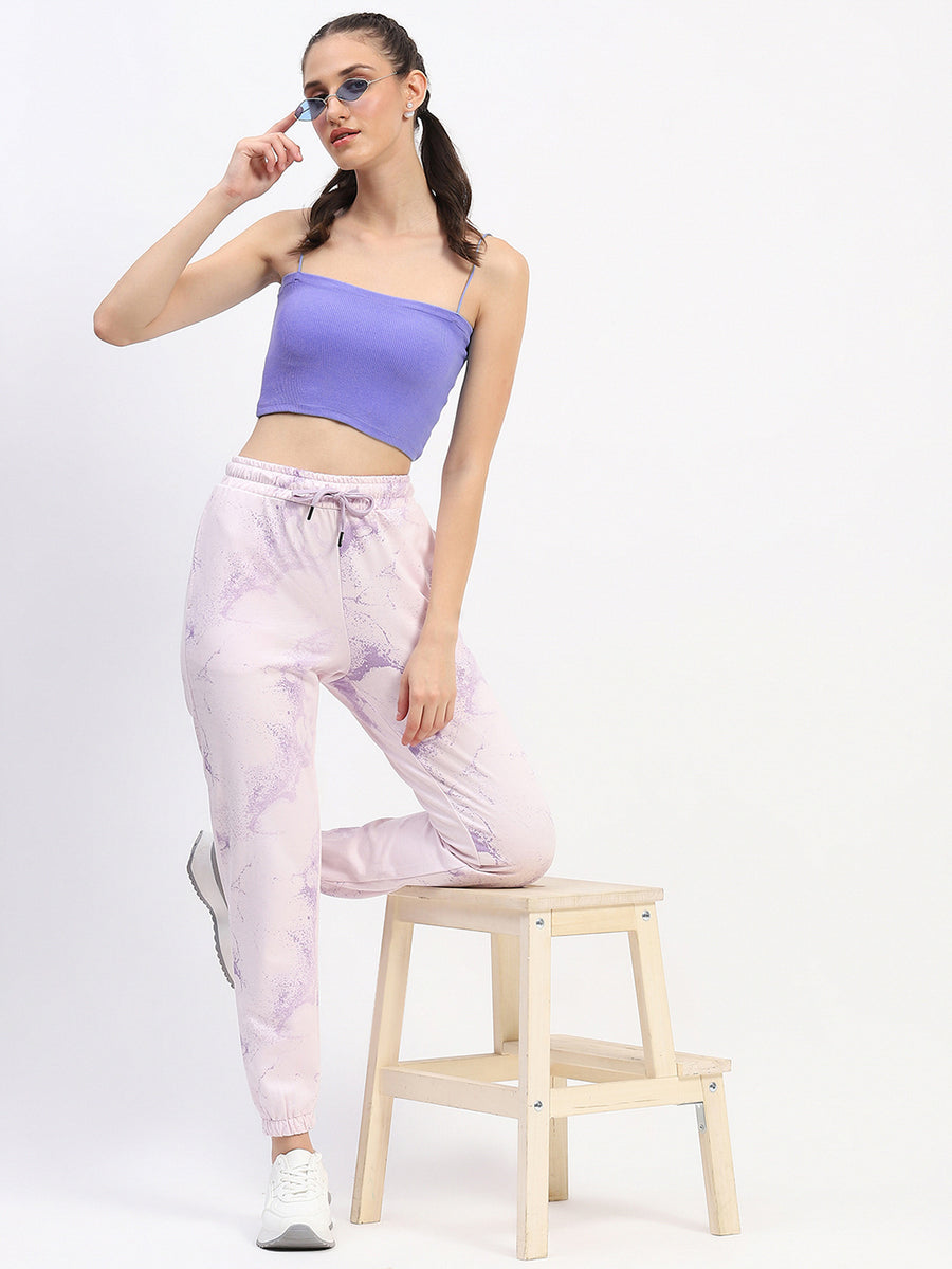 mSECRET Camouflage Print Cotton Mauve Joggers