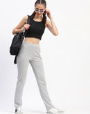 mSECRET Embossed Pleated Cotton Grey Track Bottoms