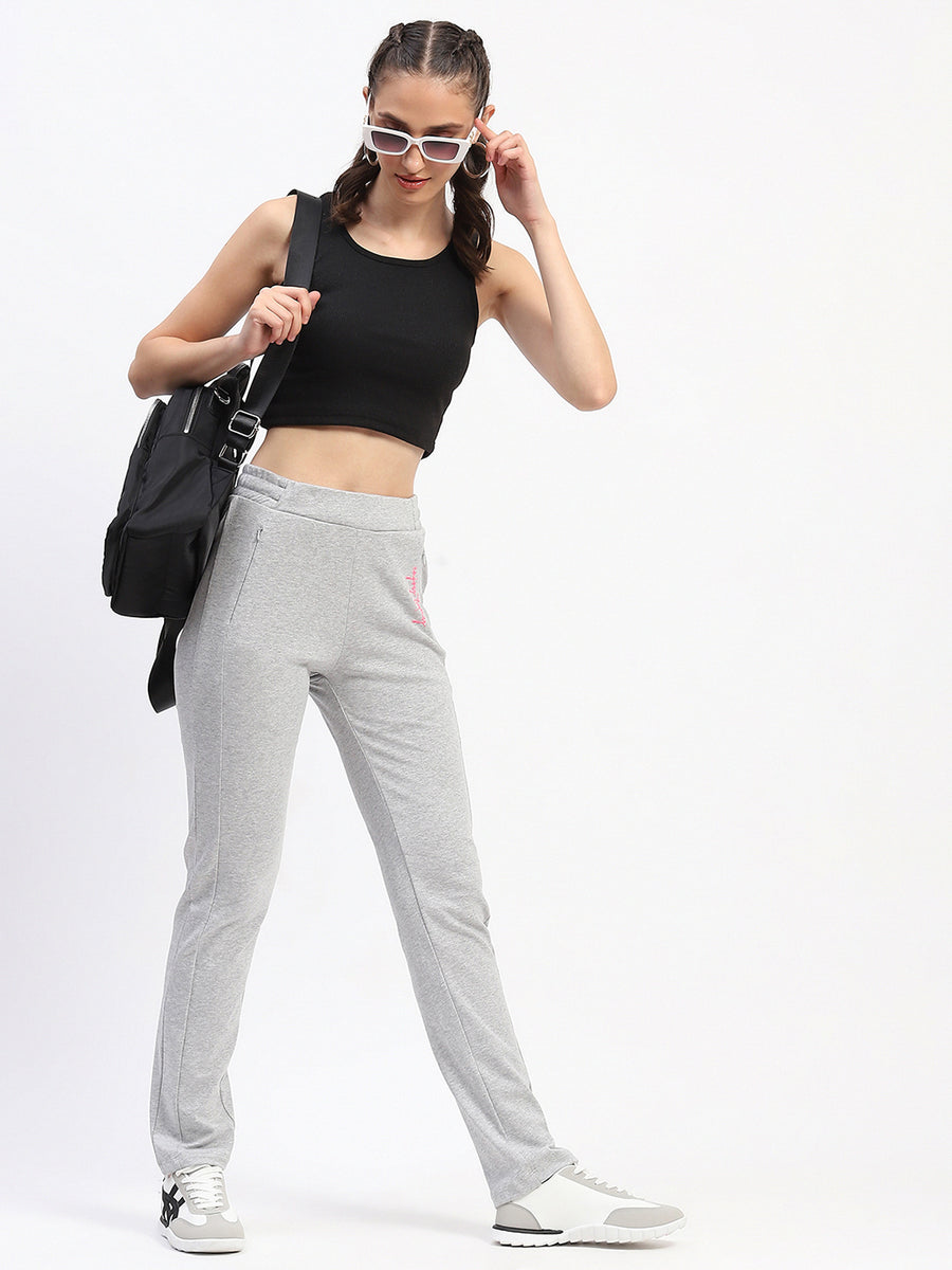 mSECRET Embossed Pleated Cotton Grey Track Bottoms