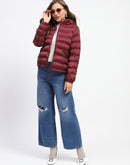 Madame Quilted Cotton Maroon Puffer Jacket