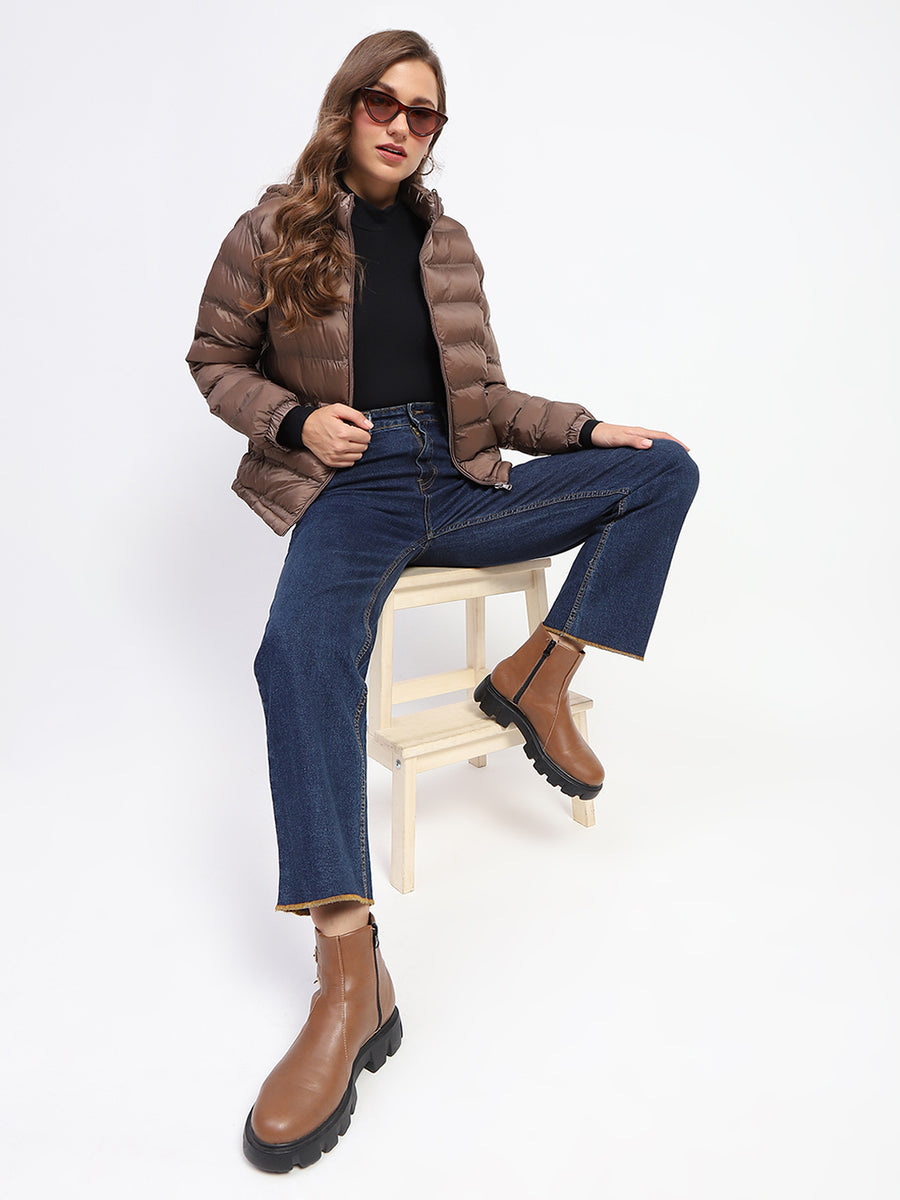 Madame Quilted Brown Puffer Jacket