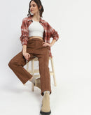 Madame Solid Tan Pleated Gurkha Trousers