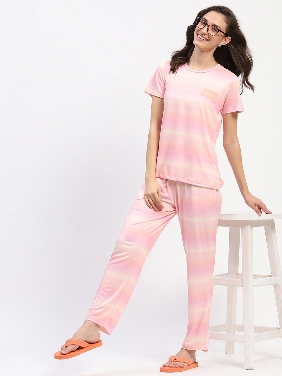 mSECRET Peach Ombre Short-Sleeve Night suit Set