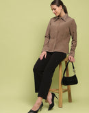 Madame Allover Embellished Brown Shirt