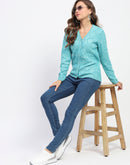 Madame V-Neck Sky Blue Cardigan