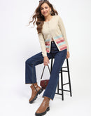 Madame Beige Striped Buttoned Cardigan