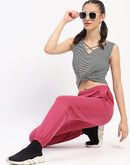 mSECRET Typography Print Pleated Dusty Pink Track Bottoms