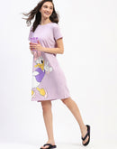 mSECRET Disney Graphic Print Cotton Lilac Sleep shirt