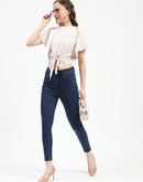 Madame Dark Blue Skinny Fit Cotton Jeans