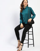 Madame Teal Button Down Shirt