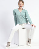 Madame Mint V-Neck Knit Cardigan