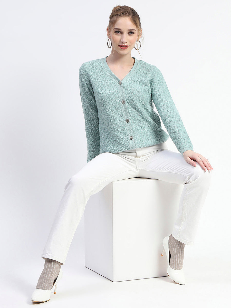 Madame Mint V-Neck Knit Cardigan