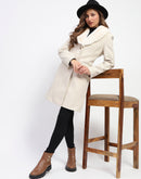 Madame Fur Collared Off White Long Coat