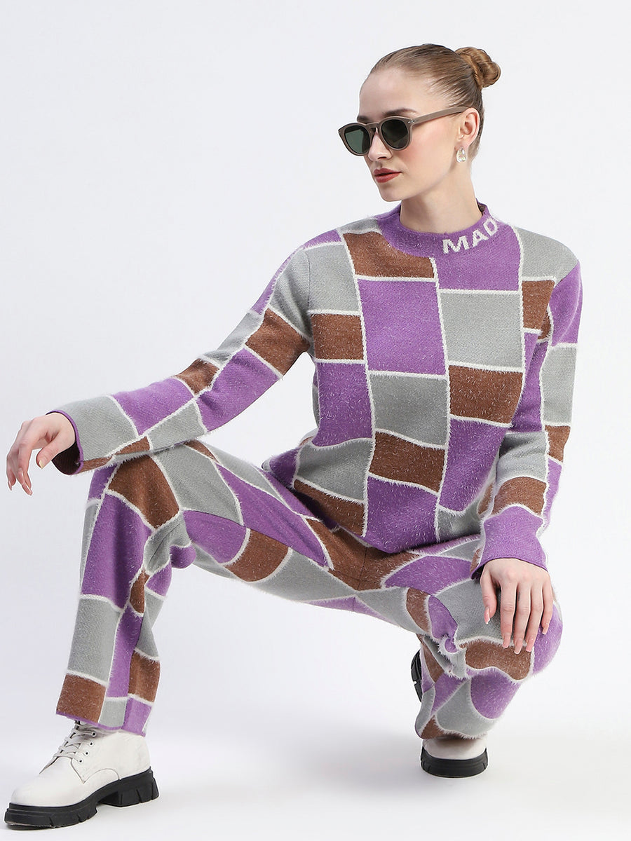 Madame Mauve Buffalo Check Print Top and Bottom Co-ord Set