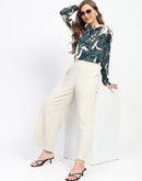 Madame Gurkha Beige Flared Trousers