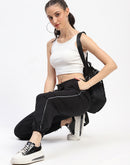 mSECRET Bottom Drawstring Elasticated Waist Solid Black Sweatpants