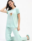 mSECRET Disney Typography Cotton Mint Night Suit Set