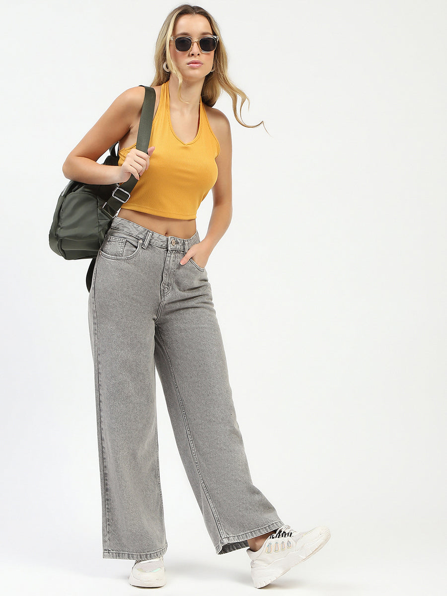 Madame Grey Wide-Leg Jeans