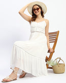 Madame Off White Tiered Cami Cotton Dress