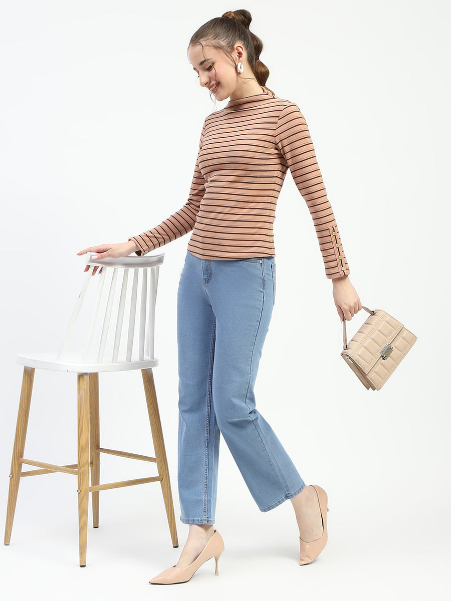 Madame Light Blue Straight Fit Cotton Jeans