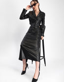 Madame Black Faux Leather Mermaid Skirt