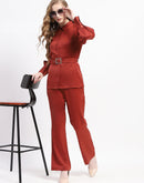 Madame Belted Shirt and Trousers Rust Orange Co-ord Set