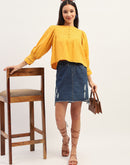 Madame Bishop Sleeve Mustard Yellow Top