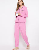 mSECRET Open Front Contrast Bonning Pink Night Suit