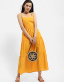 Madame Cami Neck Orange Tiered Maxi Dress