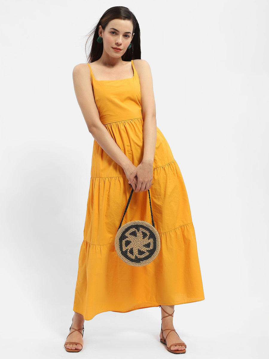 Madame Cami Neck Orange Tiered Maxi Dress