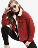 Madame Rust Faux Shearling Collar Suede Jacket