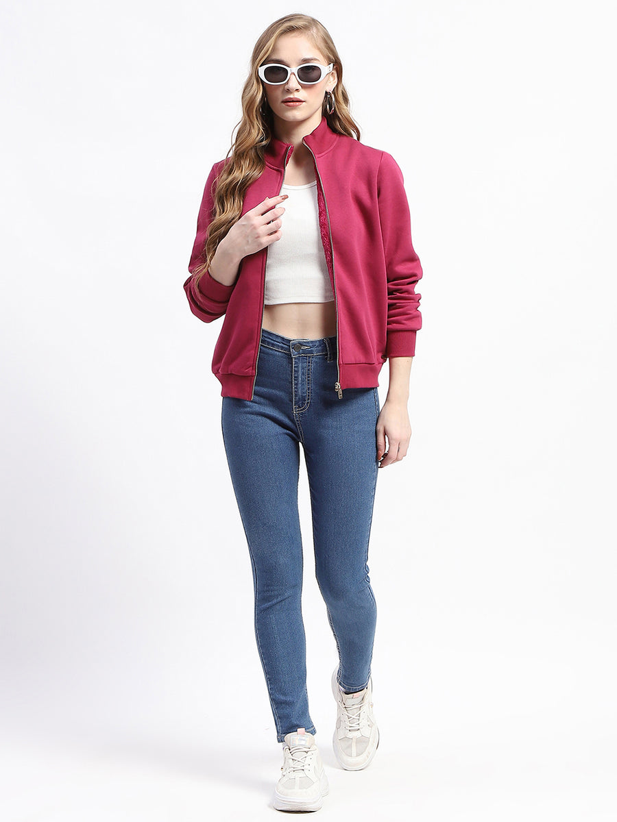 Madame Mock Neck Plum Cotton Sweatshirt