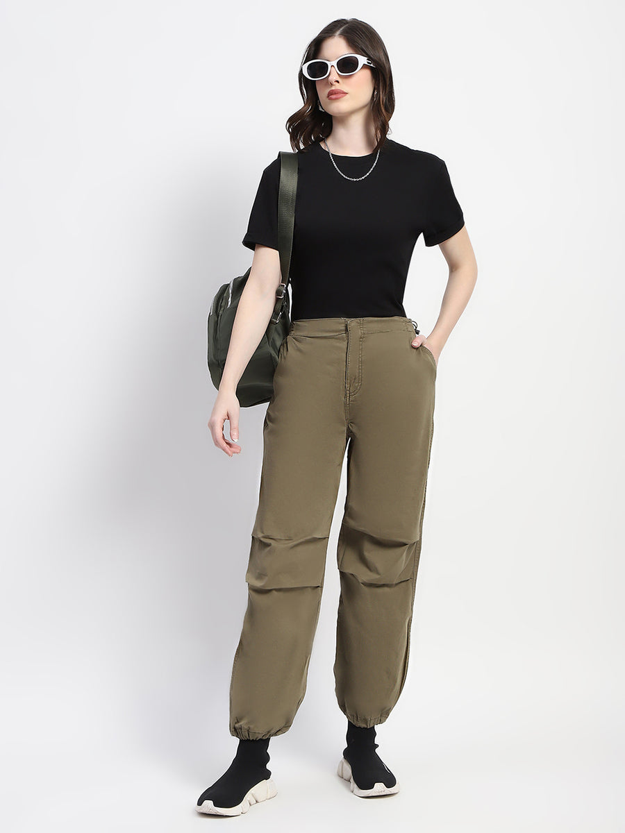 Madame Relax Fit Olive Cotton Joggers