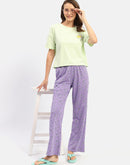 mSECRET Printed Lime and Purple Nightsuit Set