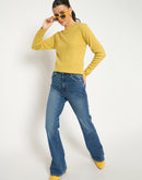 Madame Mock Neck Solid Yellow Skeeve