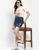 Madame Graphic Print Short Sleeve White T-Shirt