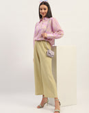 Madame Waist Belted Tapered Fit Dusty Green Trousers