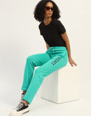 mSECRET Typography Print Solid Green Cotton Track Bottom