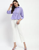 Madame Cinched Waist Lilac Shirt