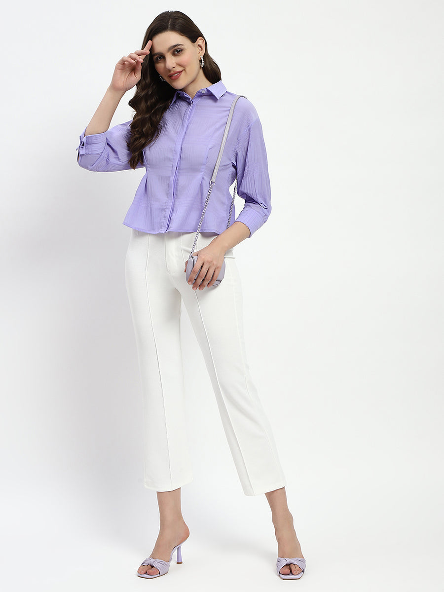 Madame Cinched Waist Lilac Shirt